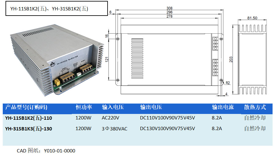 1200W线切割高频直流电源（无风扇）